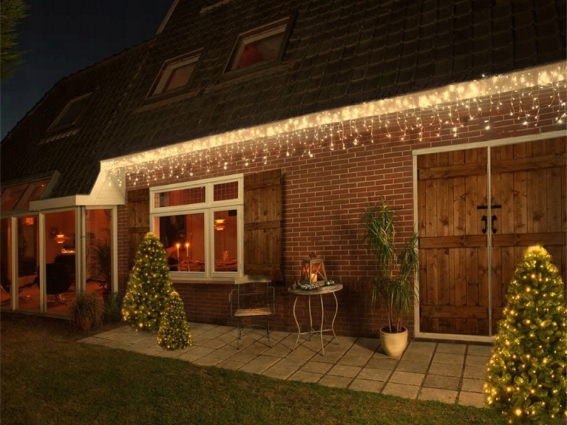 LED Girlianda - Užduolaida, Šalta Balta, 300 LED, 10 m