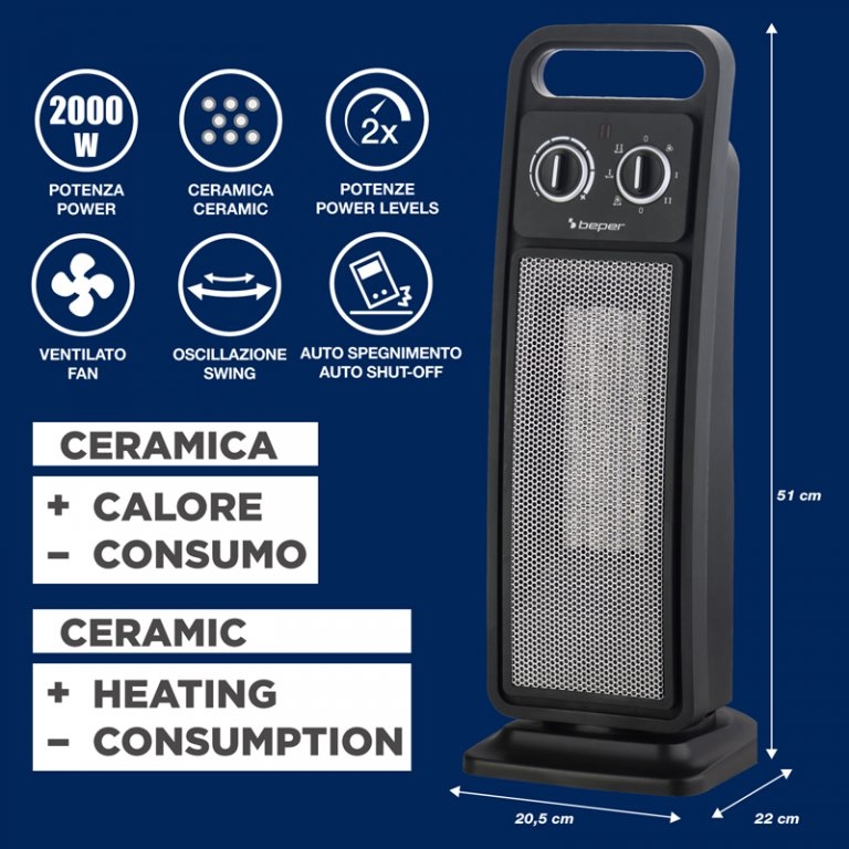 Keraminis Oro Šildytuvas Beper, 2000 W