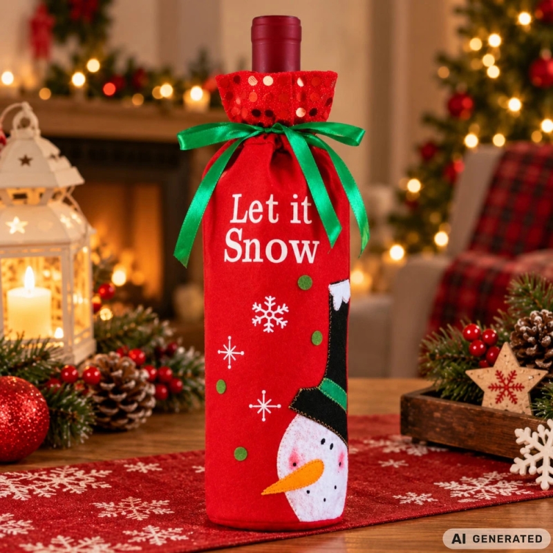 Kalėdinė Butelio Dekoracija Let It Snow