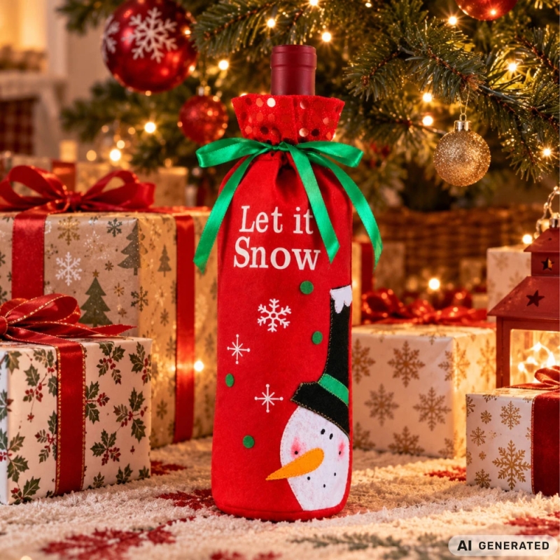 Kalėdinė Butelio Dekoracija Let It Snow